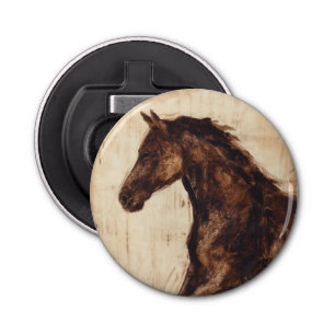 Profile of Brown Wild Horse Bottle Opener