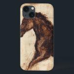 Profile of Brown Wild Horse iPhone 13 Case<br><div class="desc">The beauty of this dark horse is perfectly captured by two simple colours: brown and beige and the sharpness of the ink used in this painting makes it even more realistic. This contemporary fine art print representing a profile of a brown stallion will add character to any living room, dining...</div>