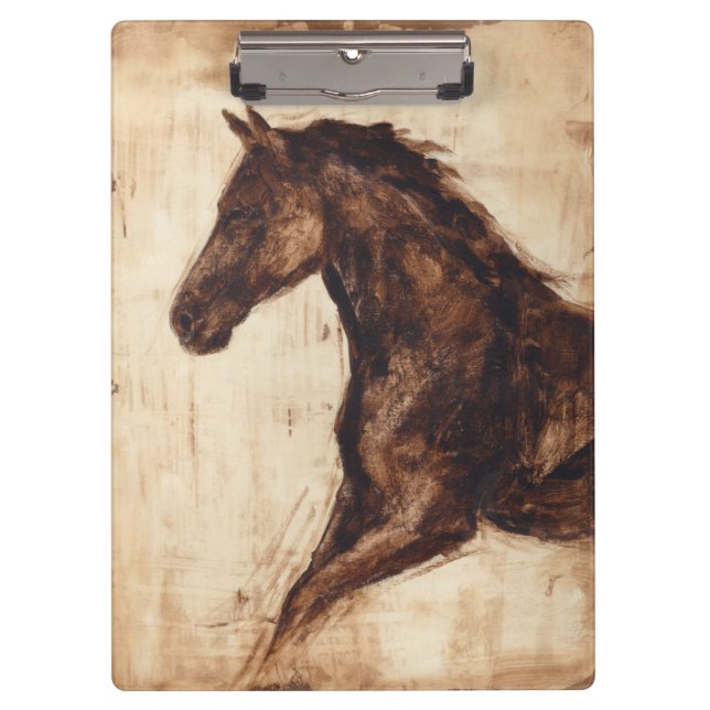 Profile of Brown Wild Horse Clipboard (Front)