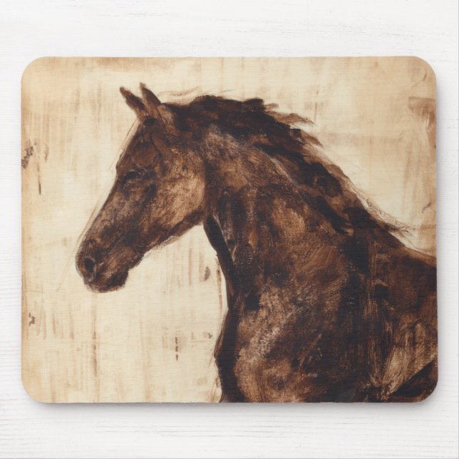 Profile of Brown Wild Horse Mouse Mat (Front)