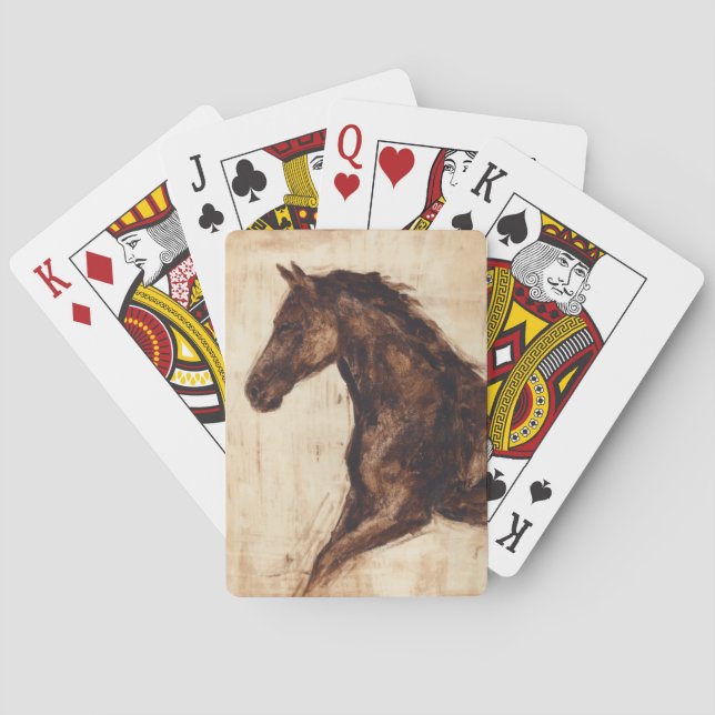 Profile of Brown Wild Horse Playing Cards (Back)