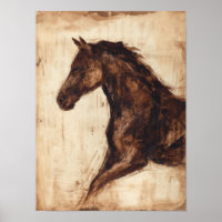 Profile of Brown Wild Horse