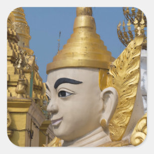 Profile Of Buddha Statue Square Sticker