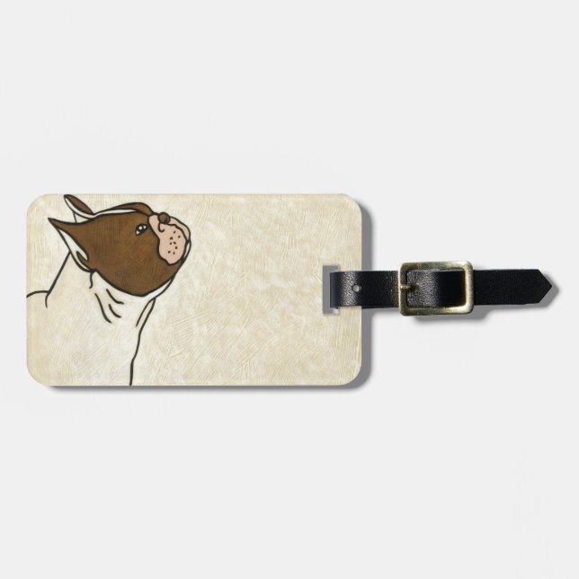 Profile of French Bulldog Looking Up Luggage Tag (Front Horizontal)