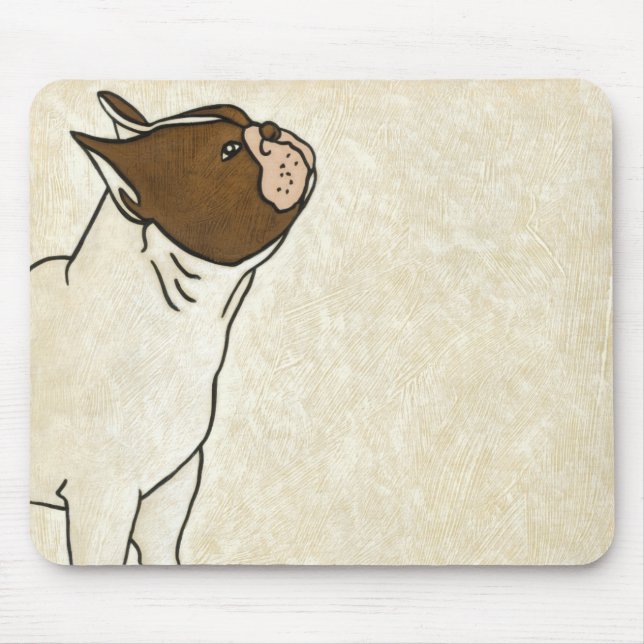 Profile of French Bulldog Looking Up Mouse Mat (Front)