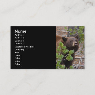 profile or business card, black bear business card