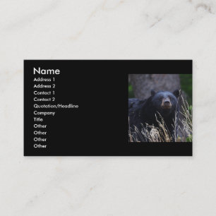 profile or business card, black bear card