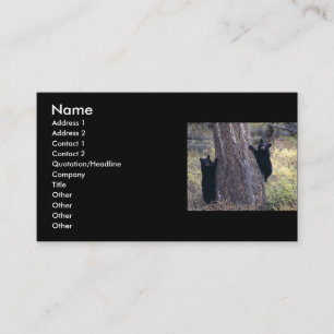 profile or business card, black bear cubs business card