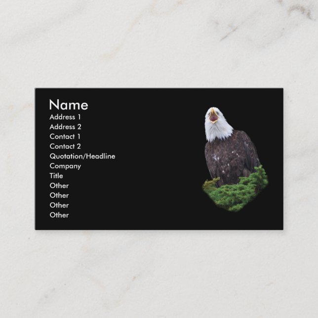 profile or business card, eagle card (Front)