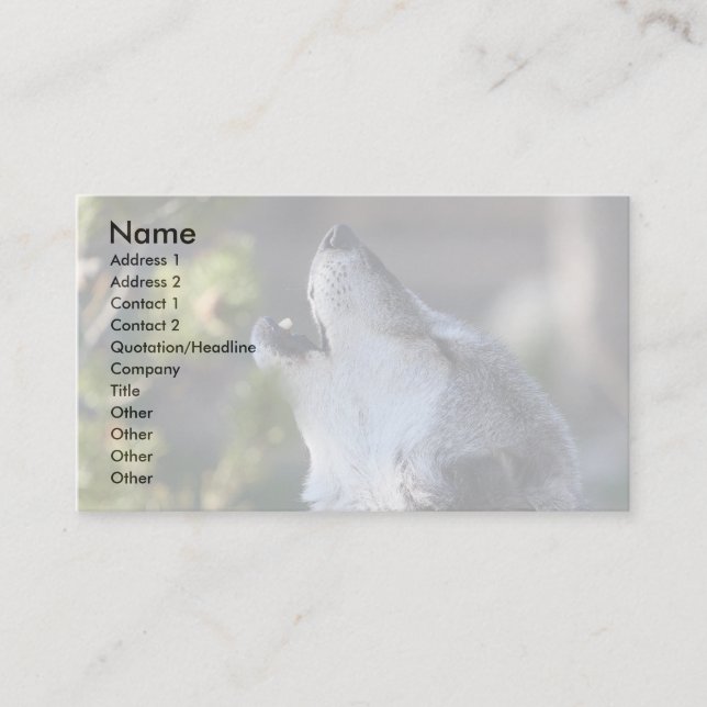 profile or business card, wolf card (Front)