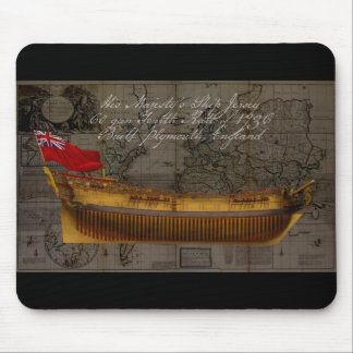 Profile Painting of Ship Jersey Mouse Mat