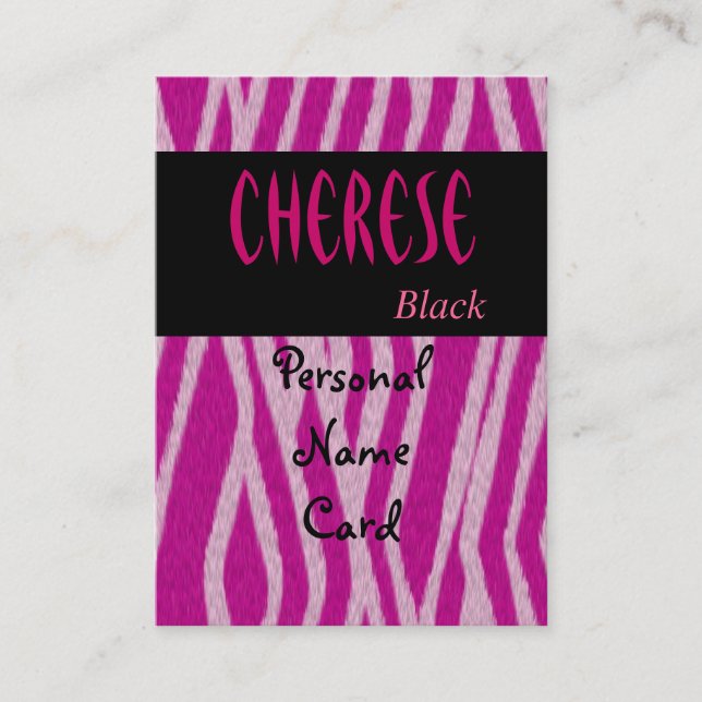 Profile Personal Name Card Tiger Pink Black (Front)