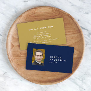 Profile Photo Simple Minimalist Editable Colour Business Card