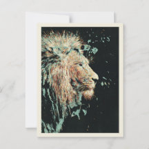 Profile portrait of a Lion elegant illustration