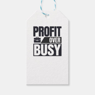 Profit Over Busy Minimalist Entrepreneur Gift Tags
