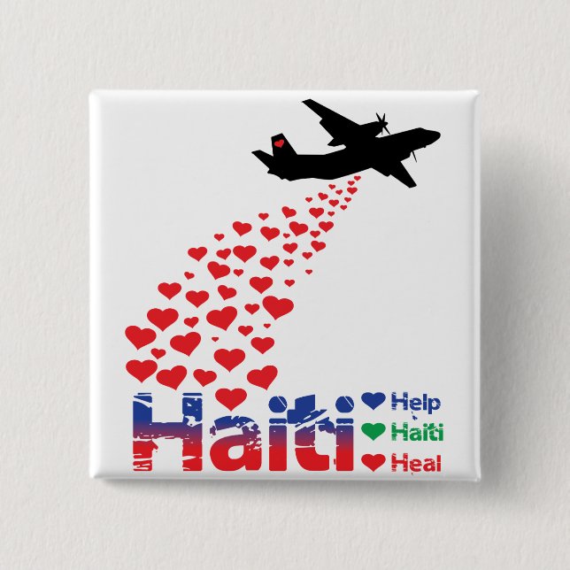 Profit to - Haiti Air Drop - Square Button (Front)