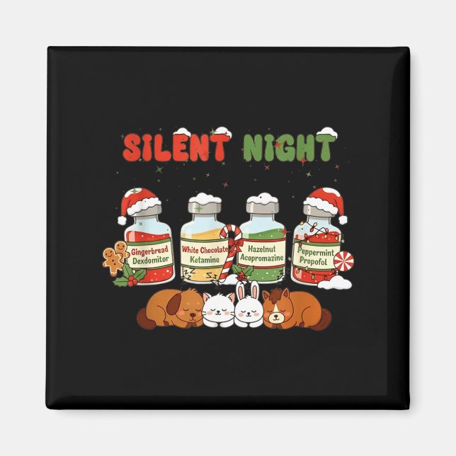 Profol Silent Night Funny Vet Tech Christmas  Magnet (Front)