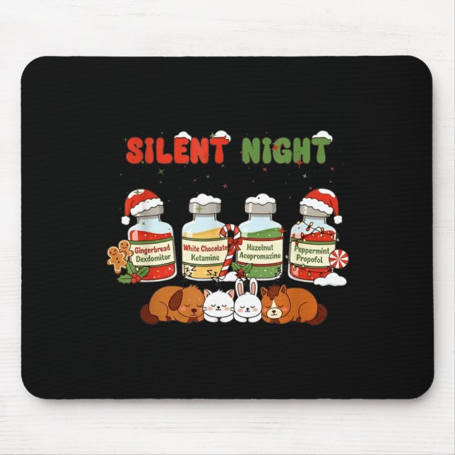 Profol Silent Night Funny Vet Tech Christmas  Mouse Mat (Front)