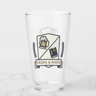 Profs and Pints pint glass-crest Glass