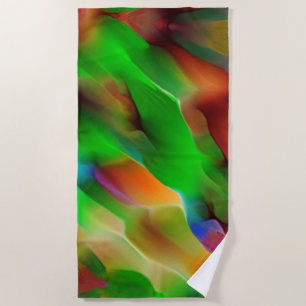 Profundity and coloured reliefs, green predominate beach towel
