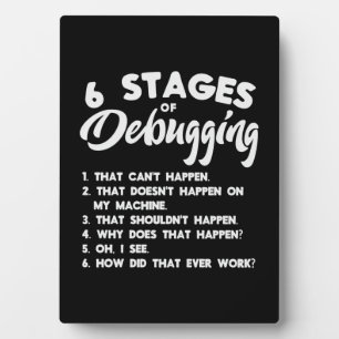 Progammer 6 Stages Of Debugging Plaque