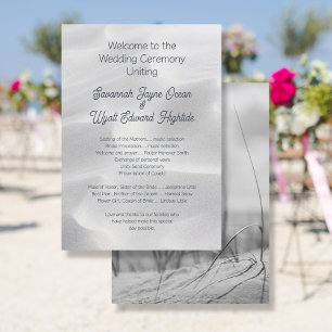 Program Beach Dunes Wedding Ceremony Invitation