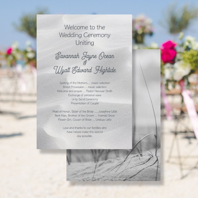 Program Beach Dunes Wedding Ceremony Invitation (Creator Uploaded)