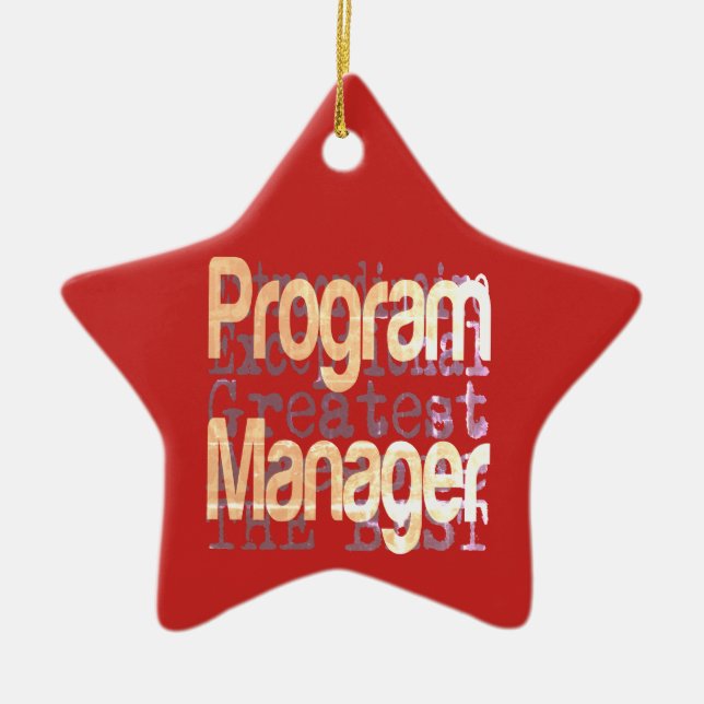 Program Manager Extraordinaire Ceramic Tree Decoration (Front)