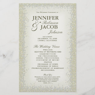 Program - Romantic Vintage Gold and Silver Glitter