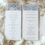 Program Wedding Golden Lilies William Morris Invitation<br><div class="desc">Provide your guests with a beautifully designed wedding program that pairs functionality with classic elegance. Our customisable program features a delicate floral motif, with lilies depicted in soft shades of blush, cream, and taupe, accented by gentle splashes of cerulean and dove grey. The front of the program introduces the wedding...</div>