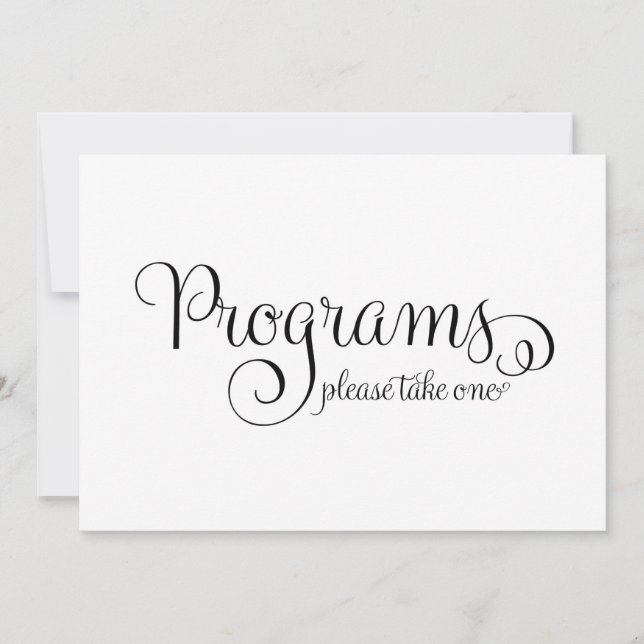 Program Wedding Sign, Invitation (Front)