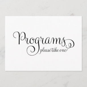 Program Wedding Sign, Invitation
