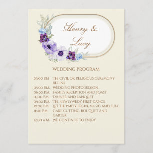Programa planoLilac and Violet Floral Cream Garden Programme