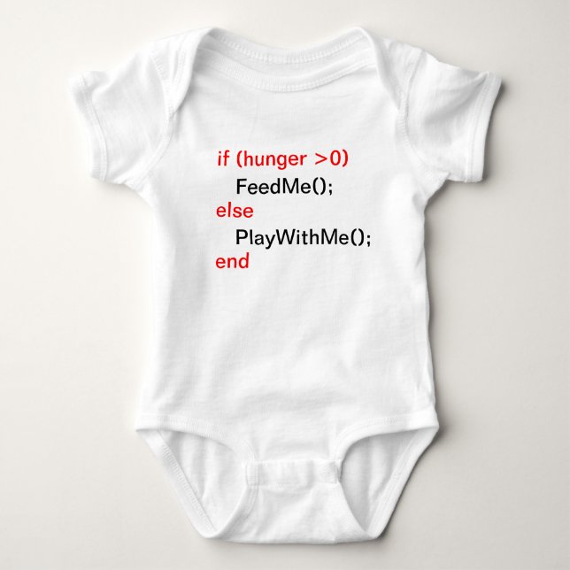Programmer baby (FeedMe, PlayWithMe) Bodysuit (Front)