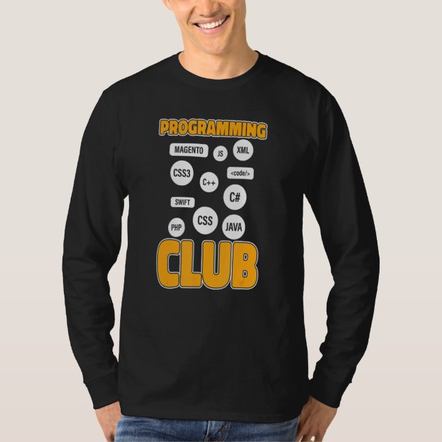 Programmer Club Developer Software Programming Cod T-Shirt (Front)