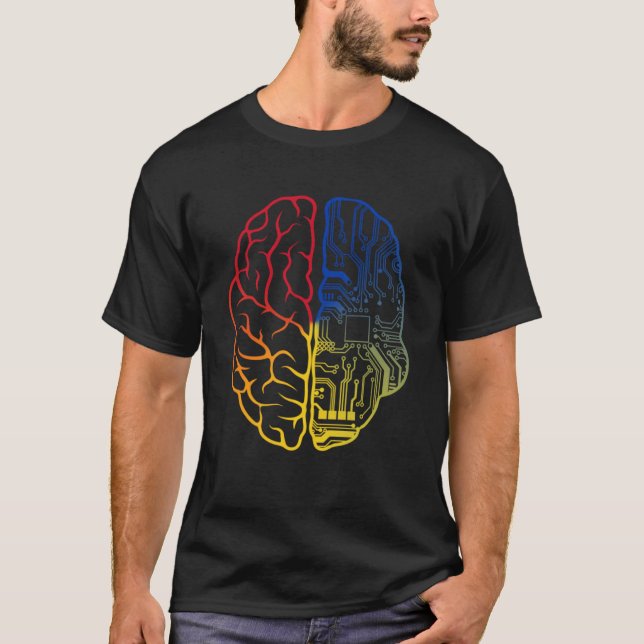 Programmer Coder Brain  Programming Coding Retro H T-Shirt (Front)