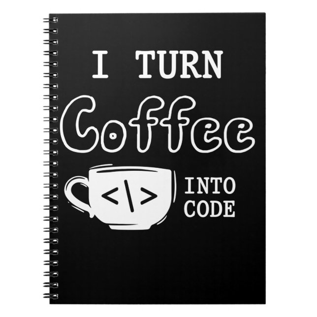 Programmer Coffee Joke Software Coder Notebook (Front)