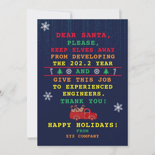 Programmer Company Funny Christmas 2021 Holiday Card (Front)