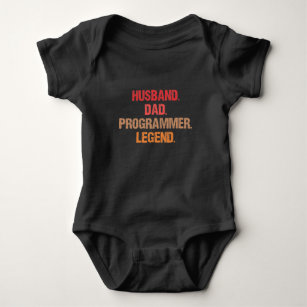 Programmer Dad IT Nerd Admin Coder Father Computer Baby Bodysuit