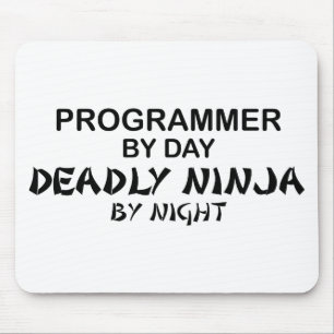 Programmer Deadly Ninja by Night Mouse Mat