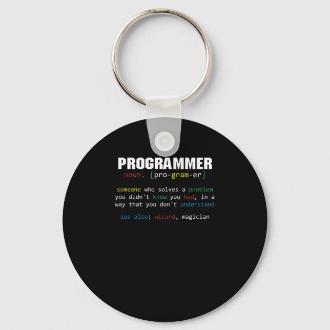 Programmer Definition Coder Programming Coding Gif Key Ring (Front)