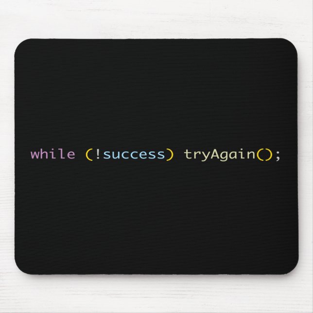 Programmer Developer Coding Humor Try Again Loop Mouse Mat (Front)