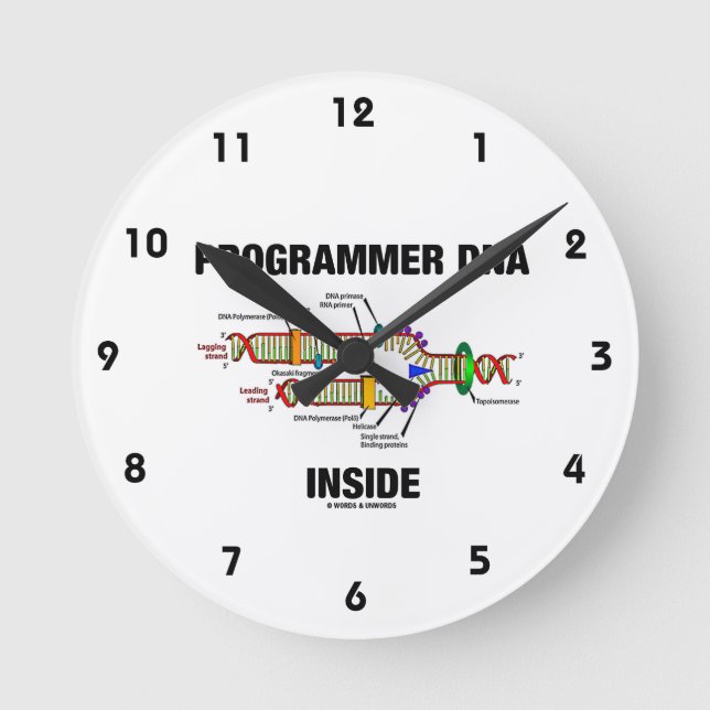 Programmer DNA Inside (DNA Replication) Round Clock (Front)