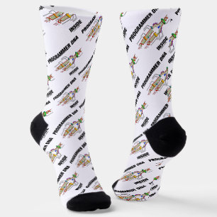 Programmer DNA Inside Molecular Biology Humor Socks
