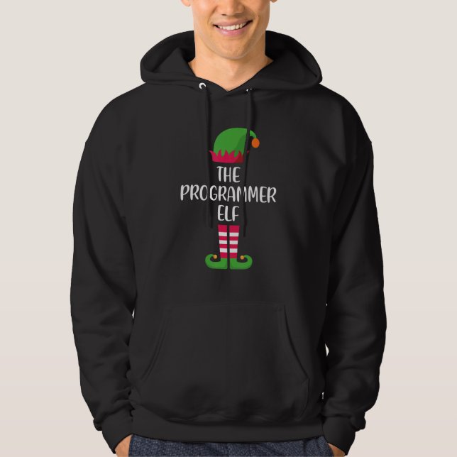 Programmer Elf Family Matching Group Christmas Paj Hoodie (Front)