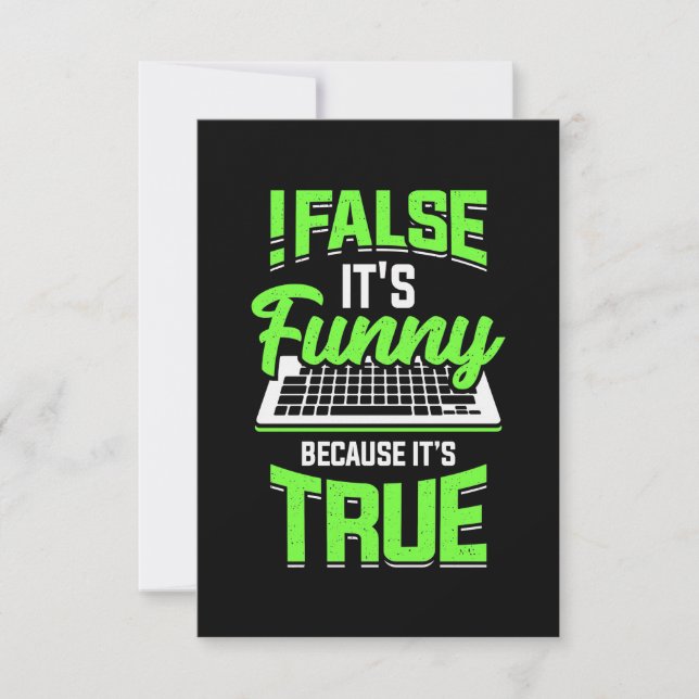 Programmer False It Is Funny RSVP Card (Front)
