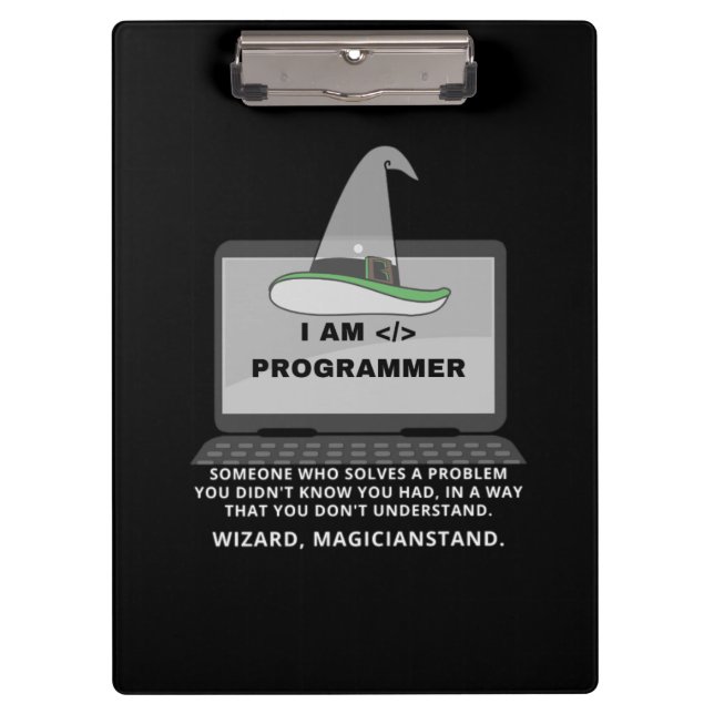 Programmer Funny Definition Clipboard (Front)