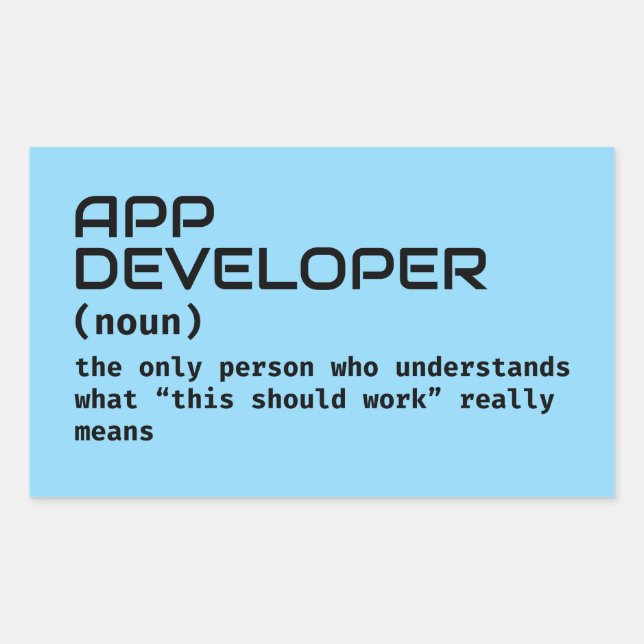 Programmer Funny Definition  Rectangular Sticker (Front)