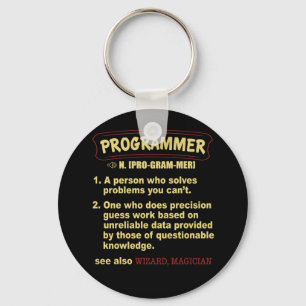Programmer Funny Dictionary Definition T Shirt Key Ring