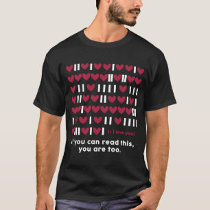Programmer Geek Binary Code Heart Valentine Develo T-Shirt